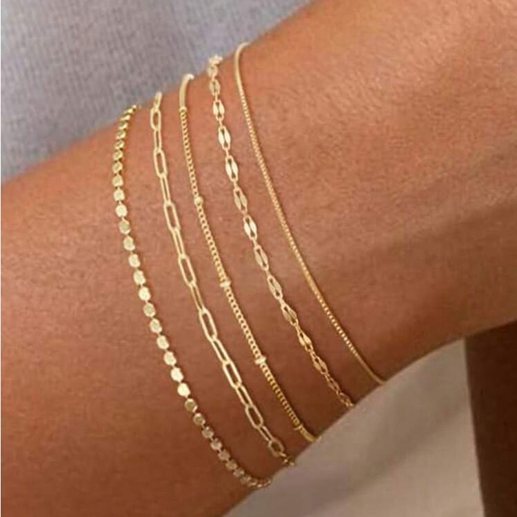 14kt GP Minimalist Bracelet Set
